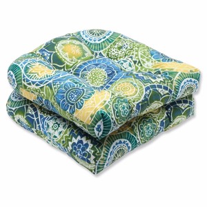 lot 2053 image: Pillow Perfect 2-Piece Outdoor Wicker Seat Cushions - Omnia