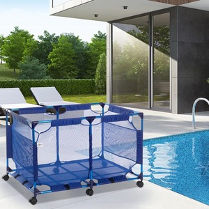 lot 2110 image: VINGLI 42 x 30 x 26.6 Inch Pool Storage Rolling Cart Float Container Organizer