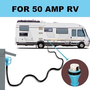lot 2118 image: CircleCord 50 Amp 50 Feet RV  Generator Cord with Locking Connector, Heavy Duty 6381 Gauge STW Wire, 14-50P Male and SS2-50R Twist Locking Female for RV Camper and Generator to House