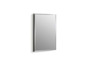 lot 2128 image: KOHLER CB-CLR1620FS Remodeler 16 W x 20 H Single Medicine Cabinet with Mirrored Door, Beveled Edges, Anodized Aluminum