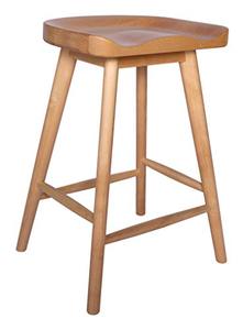 lot 2129 image: Amazon Brand - Rivet Counter-Height Kitchen Bar Stool, 24 H, Birch Wood, Natural Finish