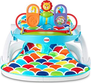 lot 2140 image: Fisher-Price Deluxe Sit-Me-Up Floor Seat with Toy-Tray Happy Hills