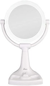 lot 2201 image: Zadro Max Bright Sunlight Dual Sided Vanity Mirror, White, 10X1X Magnification