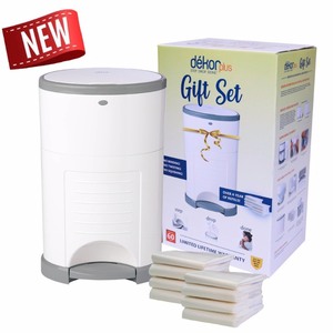 lot 2208 image: Diaper Dekor Diaper Pails Plus White Gift Set
