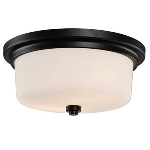 lot 2333 image: Design House Aubrey 2-Light Matte Black Ceiling Mount Light