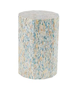 lot 2338 image: Deco 79 Contemporary Shell Irregular Accent Table, 13 x 13 x 19, Blue