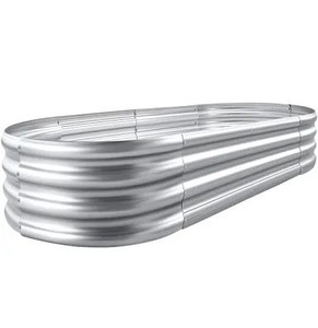 lot 2429 image: Land Guard 2Pcs Galvanized Steel Raised Garden Bed��8�4�1 ft Large Metal Raised Planter Beds, Aluminum Raised Garden Bed for Vegetables