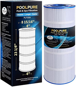 lot 3020 image: POOLPURE PLF120A Pool Filter Replaces Hayward C1200, CX1200RE, Pleatco PA120, Unicel C-8412, Filbur FC-1293, Clearwater II 125, Waterway Pro Clean PCCF-125, 120 sq.ft. L x OD23 14x 8 1516 1 Pack