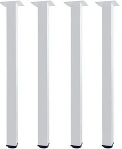 lot 3030 image: QLLY 30 inch Adjustable Metal Desk Legs, Square Office Table Furniture Leg, Set of 4 (White)