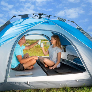 lot 3039 image: MOON LENCE Pop Up Tent Family Camping Tent 4 Person Tent Portable Instant Tent Automatic Tent Waterproof Windproof for Camping Hiking Mountaineering