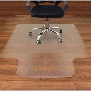 lot 3040 image: AiBOB Office Chair Mat for Hardwood Floors, 45 X 53 in, Heavy Duty Floor Mats for Computer Desk, Easy Glide for Chairs, Flat Without Curling