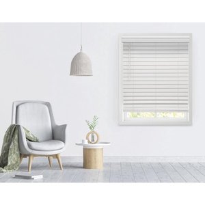 lot 3048 image: Richfield Studios 2.5 Cordless Faux Wood Blinds, White 35.5 x 72