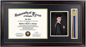 lot 3054 image: GraduationMall Class of 2020 Graduation Picture Shadow Box Frames for Photo 46 inches with Double Mat Glass Tasse Holder Wall Tabletop Display