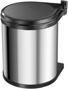 lot 3060 image: Hailo 3555-101 Compact-box Stainless Steel Bin, 15l