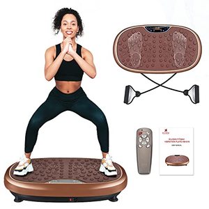 lot 3079 image: EILISON FitMax 3D XL Vibration Plate Exercise Machine - Whole Body Workout Vibration Fitness Platform wLoop Bands - Home Training Equipment for Recovery, Wellness, Weight Loss (Jumbo Size) (Brown)