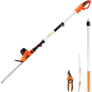 lot 3080 image: GARCARE Electric Hedge Trimmer Corded - 4.8A Hedge Clippers with 20 inch Laser Cut Blade OrangeBlack
