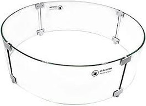 lot 3106 image: Skyflame 24 Fire Pit Glass Wind Guard, Round