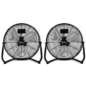 lot 3109 image: Set Of 2 Simple Deluxe 20 Inch 3-Speed High Velocity Heavy Duty Metal Industrial Floor Fans Quiet for Home