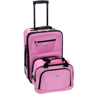 lot 3207 image: Rockland Fashion Softside Upright Luggage Set, Pink, 2-Piece (1419)