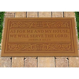 lot 3210 image: Door Mat, As for Me and My House, Tan