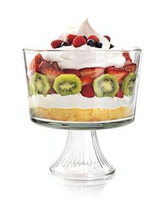 lot 3218 image: Anchor Hocking 3-Quart Monaco Footed Trifle Bowl (1 piece, crystal, dishwasher safe)