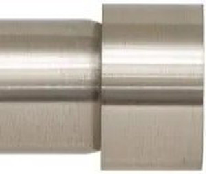 lot 3246 image: Ivilon Drapery Window Curtain Rod - End Cap Style Design 1 Inch Pole. 28 to 48 Inch Color Brushed Nickel