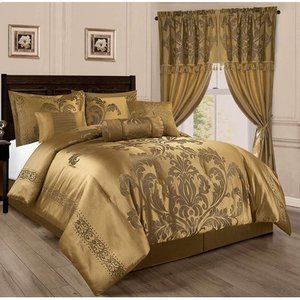 lot 3248 image: Chezmoi Collection Royale 7-Piece Jacquard Floral Comforter Set