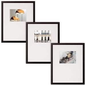 lot 3302 image: 19.4 x 25.4 Matted to 8 x 10 Gallery Wall Picture Frame Set with Offset MatHanging Template Black - Instapoints