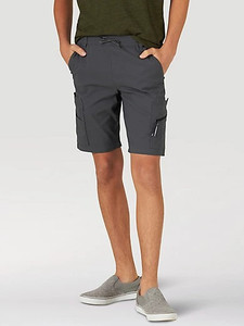lot 3374 image: Boys Wrangler� Tech Cargo Short In Grey Pinstripe, XS
