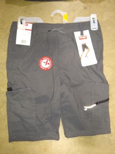 lot 3377 image: Boys Wrangler� Tech Cargo Short In Grey Pinstripe, S