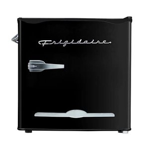 lot 3390 image: FRIGIDAIRE Black EFR176- AMZ EFR176 Retro Mini Refrigerator-Energy Saving-Adjustable Thermostat Control-Side Mounted Bottle Opener-Ideal for Dorm, Office, RV, Garage, Apartment 1.6 Cubic Feet