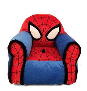 lot 3417 image: Idea Nuova Marvel Spiderman Figural Bean Bag Chair with Sherpa Trim, Ages 3, Red
