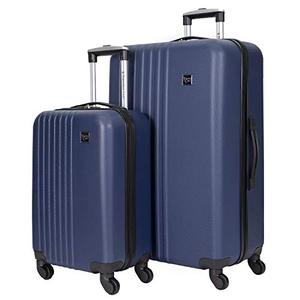 lot 3431 image: Travelers Club Cosmo Hardside Spinner Luggage, Navy Blue, 2-Piece Set (2028)