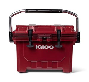 lot 3509 image: Igloo 24 qt IMX Lockable Insulated Ice Chest Injection Molded Cooler, Bedrock Red