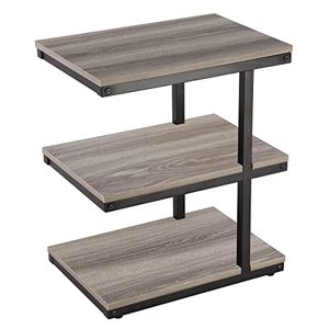 lot 3512 image: KirKical 3-Tier Slim End Table Slate Grey Side Table Vintage Farmhouse Style Nightstand Bookshelf Sofa Couch Bedroom,Sturdy Metal Frame and Easy Assembly,20(L) x 14(W) x 24(H)
