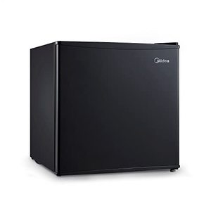 lot 3513 image: Midea WHS-65LB1 Compact Single Reversible Door Refrigerator, 1.6 Cubic Feet(0.045 Cubic Meter), Black