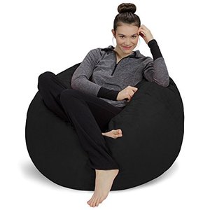 lot 3521 image: Sofa Sack - Plush, Ultra Soft Bean Bag Chair - Memory Foam Bean Bag Chair with Microsuede Cover - Stuffed Foam Filled Furniture and Accessories for Dorm Room - Black 3