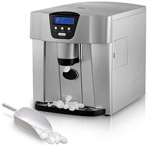 lot 3524 image: Countertop Ice Maker Water Dispenser - 1.8 Liter Kitchen Ice Machine, 2 Type of Ice Easy-Touch Buttons, Get Ice in 9 Minutes, Produces 33 lbs Ice in 24 Hours, Water Cooler - NutriChef PICEM75.6