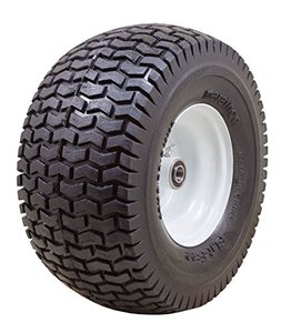 lot 3528 image: Marathon 30226 3 Hub, 34 Bushings 13x6.50-6 Flat Free Lawnmower Tire on Wheel, black (2 pack)