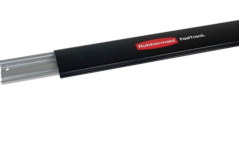 lot 5883 image: Rubbermaid FastTrack Garage Storage Rail, Individual, Horizontal, 48, Extra Durable Garage Organization for Yard Tools, Sports Equipment, Ladders