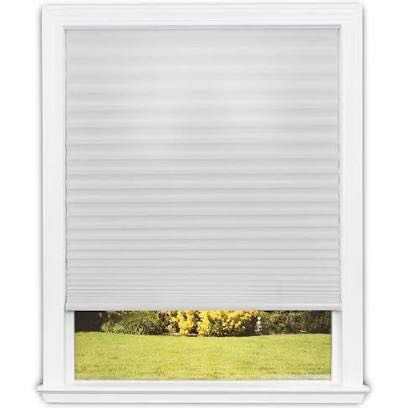 lot 6103 image: Redi Shade Easy Lift Trim-At-Home Cordless Pleated Light Filtering Fabric Shade (Fits Windows 19-30), 30 Inch x 64 Inch, White