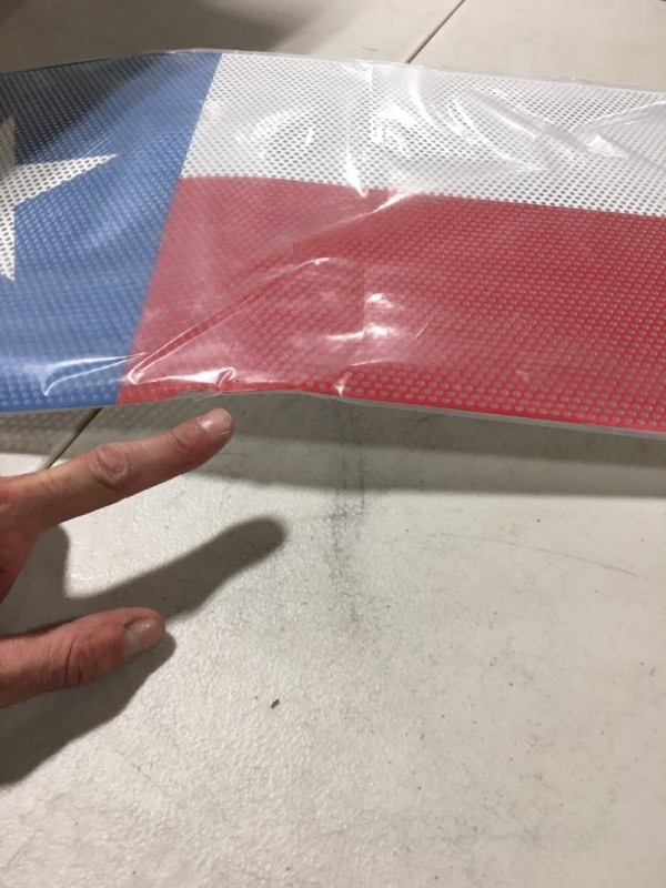 lot 6420 image: Bent see pics - Texas Flag Mesh Insert Bug Deflector Jeep Wrangler 07-18