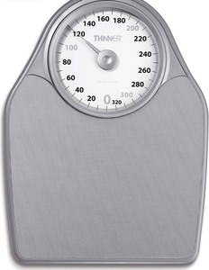 lot 6824 image: Thinner Extra-Large Dial Analog Precision Bathroom Scale, Analog Bath Scale, Measures Weight Up to 330 Lbs.