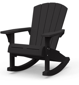 lot 6842 image: Keter Adirondack Rocker Resin Outdoor Furniture Patio Chair Perfect for Porch, Pool, and Fire Pit Seating, Grey