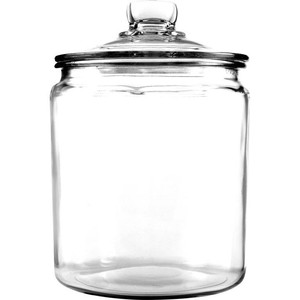 lot 6851 image: set of 2 Anchor Hocking Glass Storage Heritage Hill Jar, 1 gal
