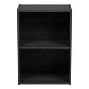 lot 6853 image: IRIS USA 2-Tier Wood Book Shelf, Black