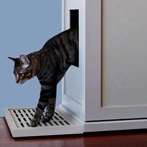 lot 6875 image: THE REFINED FELINE Litter Catch, Easy to Empty, Complements Wood Cat Litter Box Cabinet Enclosures - Black