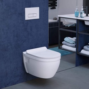 lot 6898 image: Swiss Madison Sm-Wt450 Ivy Wall Mounted Elongated Toilet Bowl Only