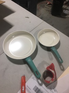 lot 6993 image: GreenLife Nonstick 7�� and 10�� Frying Pan Skillet Set Turquoise
