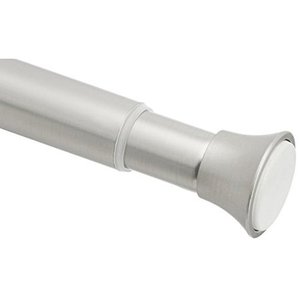 lot 50100 image: Basics Rust Resistant Easy to Install Tension Shower Doorway Curtain Rod, 36-54, Nickel